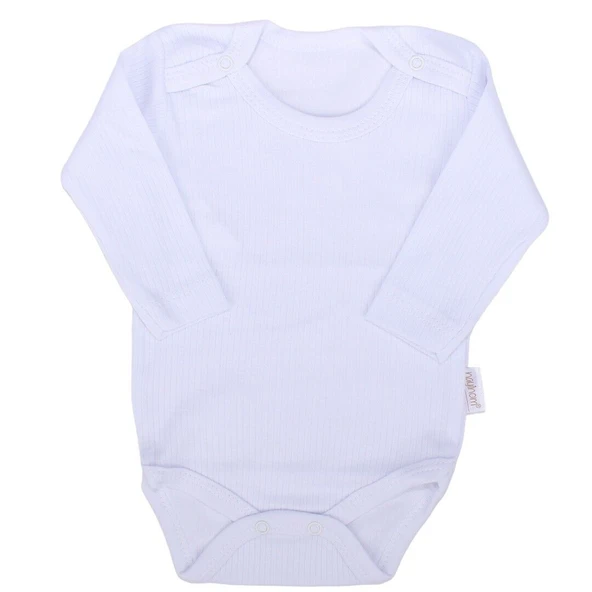 Unisex Beyaz Raporlu Uzun Kollu Zıbın - Resim 5
