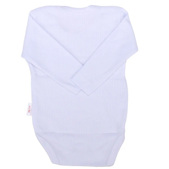 Unisex Beyaz Raporlu Uzun Kollu Zıbın - Resim 6