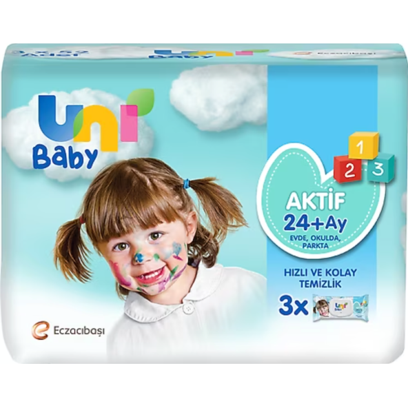 Uni Baby Aktif 24+ Ay Islak Mendil 52 Yaprak - 3 Adet ürün görseli 1