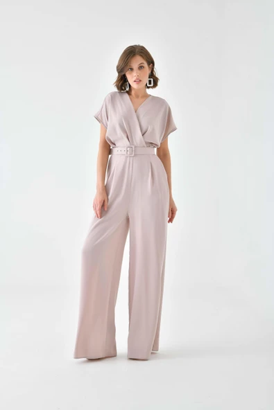 FTZ Women Kadın Kemerli Tulum  Beige 30724 ürün görseli 1