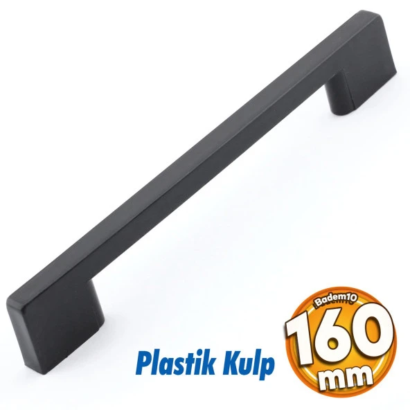 Plastik Kulp Köprü Mobilya Mutfak Dolabı Çekmece Dolap Kulpları Kapak Kulpu Kulbu Siyah 160 mm ürün görseli 1