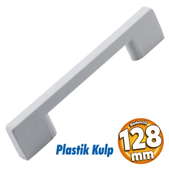 Köprü 128 Mm (SERT PLASTİK) Beyaz Mobilya Mutfak Dolabı Çekmece Dolap Kulpu Kulbu Kulpları ürün görseli 1