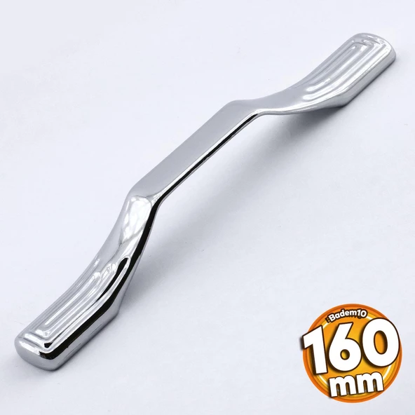 Kesit Kulp Mobilya Mutfak Dolabı Çekmece Dolap Kulpları Kapak Kulpu Kulbu Krom Renk 160 mm Metal ürün görseli 1