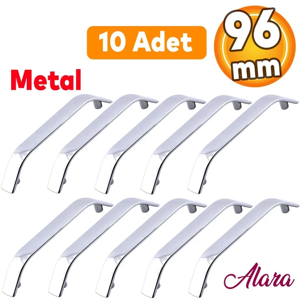 10 Adet Alara Kulp Mobilya Mutfak Çekmece Dolabı Dolap Kapak Metal Kulpu Kulpları Krom Renk 96 Mm ürün görseli 1