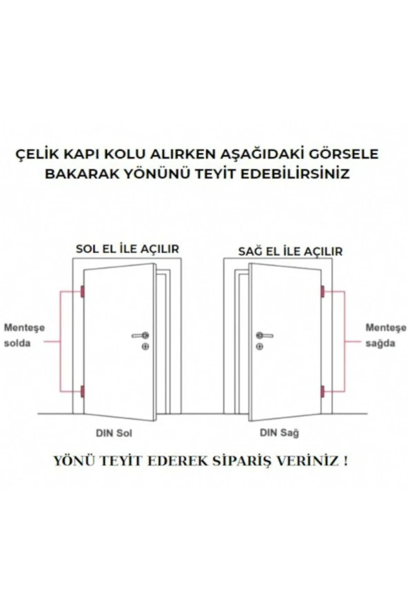 Osmanlı Rozetli Mat Siyah Çelik Yale Kapı Kolu Sol Basar Tek Yön - Resim 3
