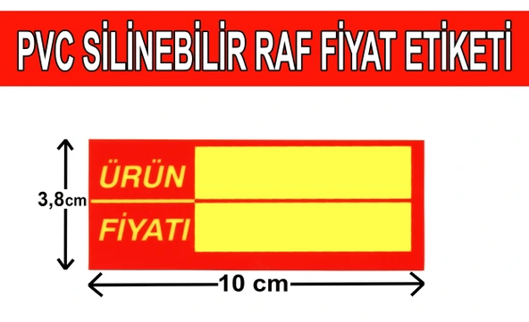 Yazılıp-Silinebilir PVC Market Raf Önü Fiyat Etiketi 50'li Paket 3,8 x 10 cm ürün görseli 1