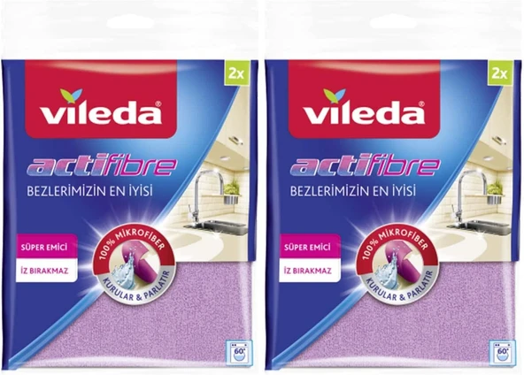 Vileda 2 Paket 2'li Actifibre Mikrofiber Bez - Resim 2