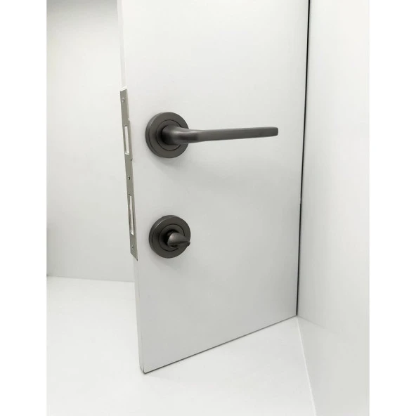 Özen Araç Mat Skoç Füme Rozetli Wc Banyo Kapı Kolu 1 Takım ürün görseli 1