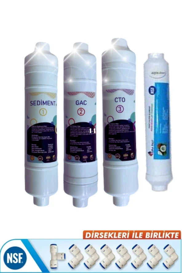 Kapalı Kasa 12 Inç Su Arıtma Cihazı Filtresi Inline 4 Aşamalı Nsf Onaylı SET ürün görseli 1