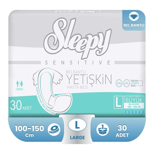 Sleepy Belbantlı Hasta Bezi L-Large Beden 30 Adet ürün görseli 1