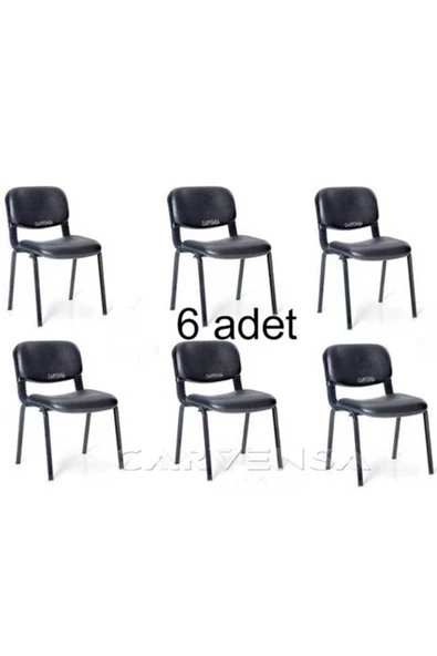 Arj I Office Furniture & Desing Siyah Ofis Büro Bekleme Misafir Form Koltuğu Sandalyesi 6lı 012 ürün görseli 1