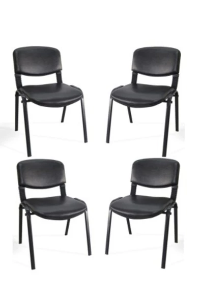 Arj I Office Furniture & Desing Siyah Ofis Büro Bekleme Misafir Form Koltuğu Sandalyesi 4lü 00712 ürün görseli 1