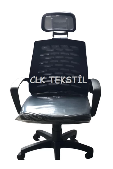 CLK Müdür Şef Makam Ofis Sandalyesi Koltuğu Döner Sandalye Krom Ayaklı Tekstil ürün görseli 1