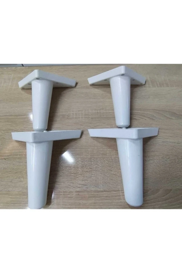 Kaliteli Sağlam Şık Lüks Koltuk Kanepe Dolap Mobilya Ayak Sena Model 10 Cm Beyaz Renk 4 Adet ürün görseli 1
