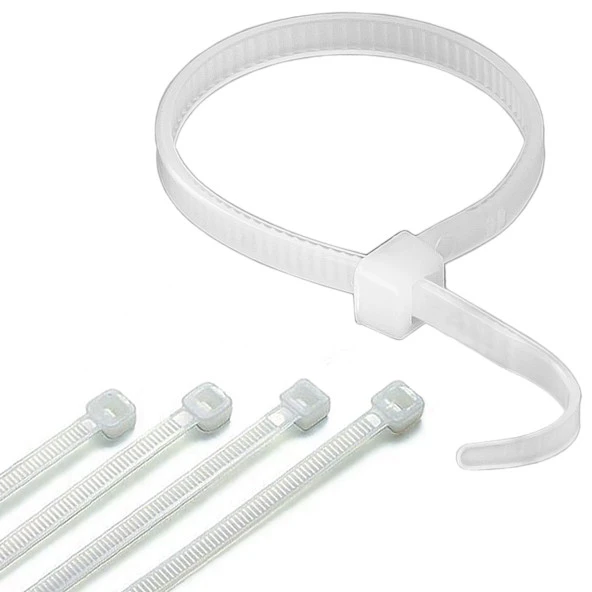 Aletçantam Kablo Bağı Plastik Kelepçe Cırt Amerikan Kelepçesi 100 Adet -3.6x150mm ürün görseli 1