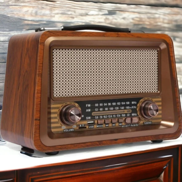 Nostalji Radyo Bluetooth USB Destekli Büyük Boy ve Güçlü Ses ürün görseli 1