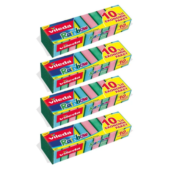 10'lu Rainbow Ekonomik Bulaşık Süngeri 4 Paket ürün görseli 1