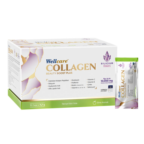 Wellcare Collagen Beauty Boost Plus 10.000 mg Elma Aromalı 30 Saşe ürün görseli 1
