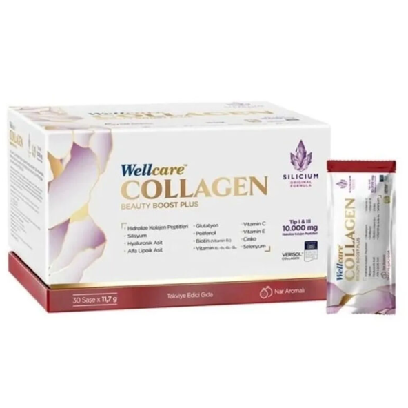 Wellcare Collagen Beauty Boost Plus 10.000 mg Nar Aromalı 30 Saşe ürün görseli 1