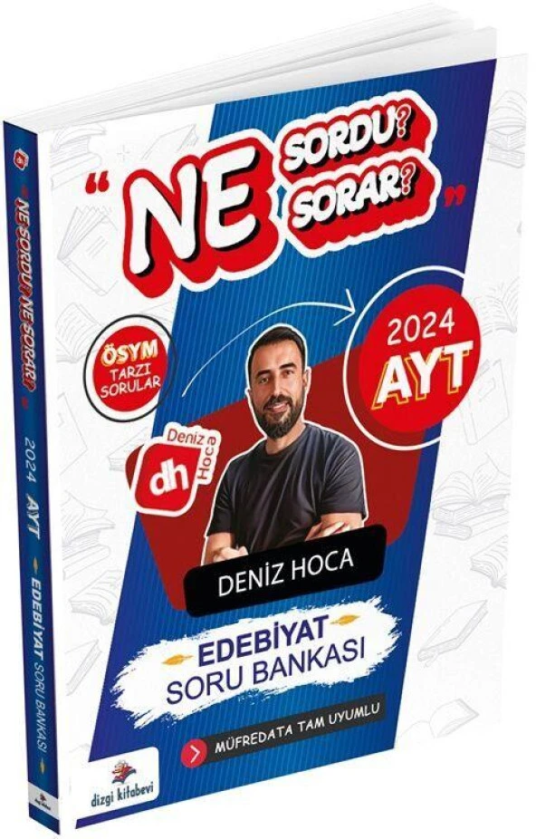 2024 Deniz Hoca AYT Edebiyat Ne Sordu Ne Sorar Soru Bankası Dizgi Kitap ürün görseli 1