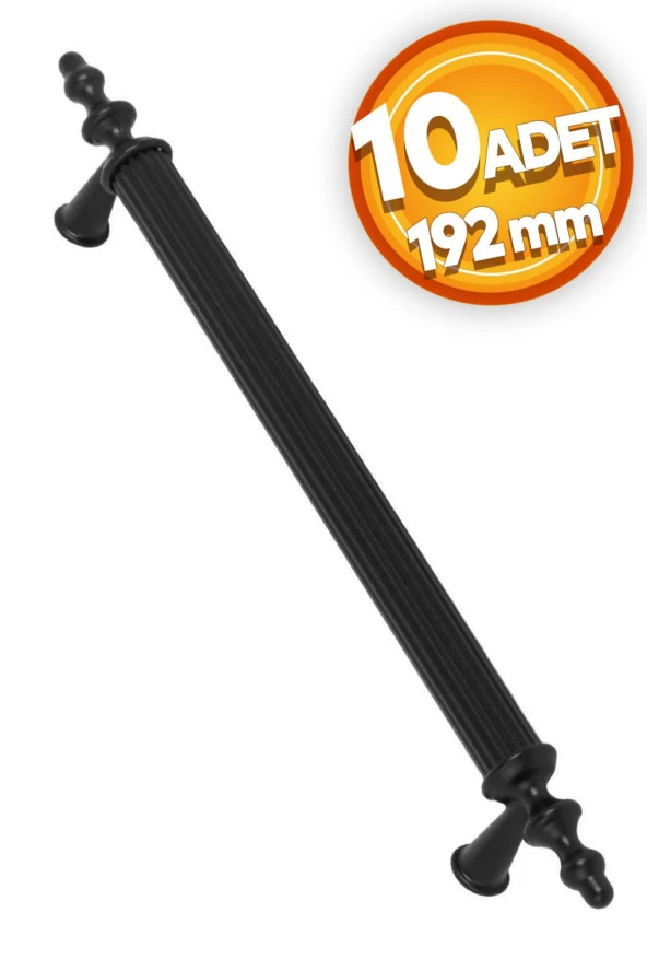 Lüx Ovacık Çekmece Dolap Kapak Kulpu Kulbu 192 Mm Mat Siyah Metal Kulp 10 Adet ürün görseli 1