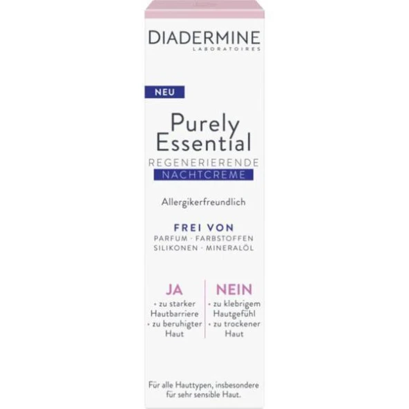 Diadermine Purely Essentual Regenetive Night Cream 40 ml Yenileyici Gece Kremi ürün görseli 1