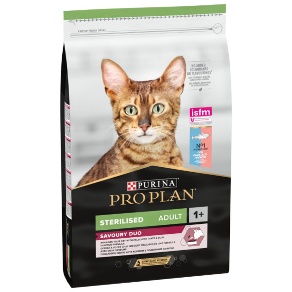 Proplan Sterilised Savoury Duo 10Kg Morina Ve Alabalıklı Kısırlaştırılmış Kedi Maması ürün görseli 1