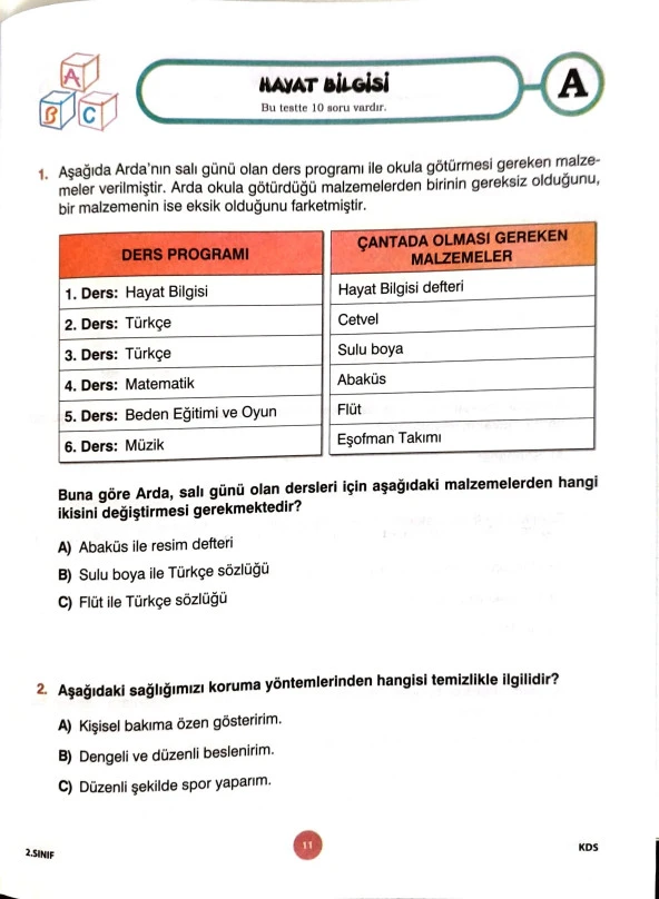 2.Sınıf Deneme Sınavı - 3 Kitapcık - Resim 3