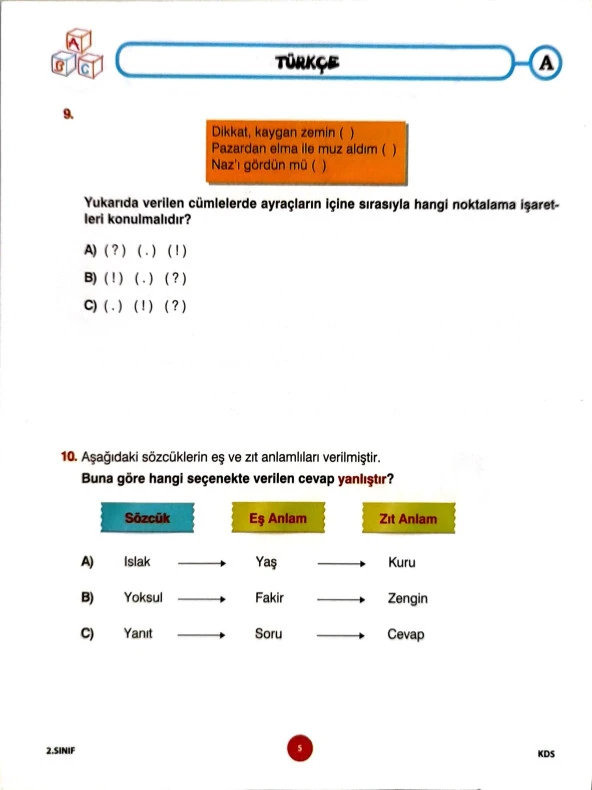 2.Sınıf Deneme Sınavı - 3 Kitapcık - Resim 6