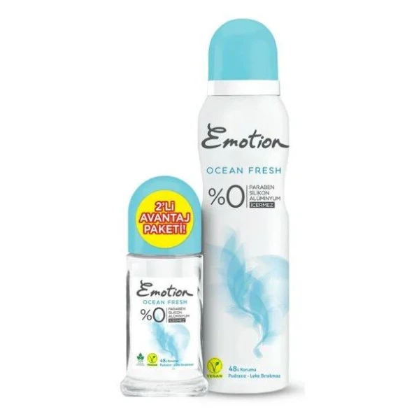 Emotion Ocean Fresh Deodorant 150 ml + Roll On 50 ml Avantajlı Paket ürün görseli 1