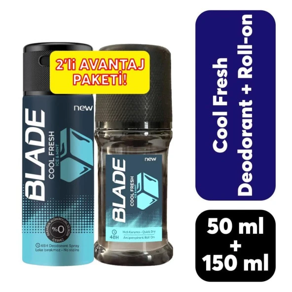 Blade Cool Fresh Deodorant 150 Ml + 50 Ml Roll On Avantajlı Paket ürün görseli 1
