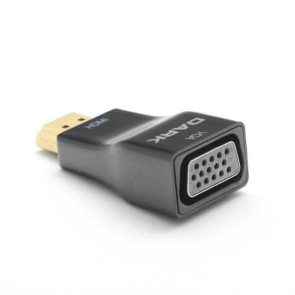 Dark HDMI Erkek to VGA Dişi Çevirici Siyah ürün görseli 1