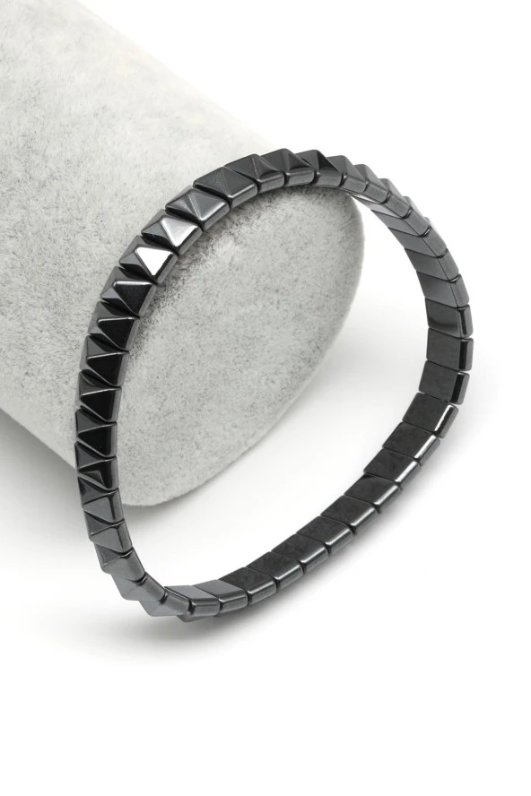 Hematit Doğal Taş Bileklik 4 x 8 mm Özel Kesim ürün görseli 1