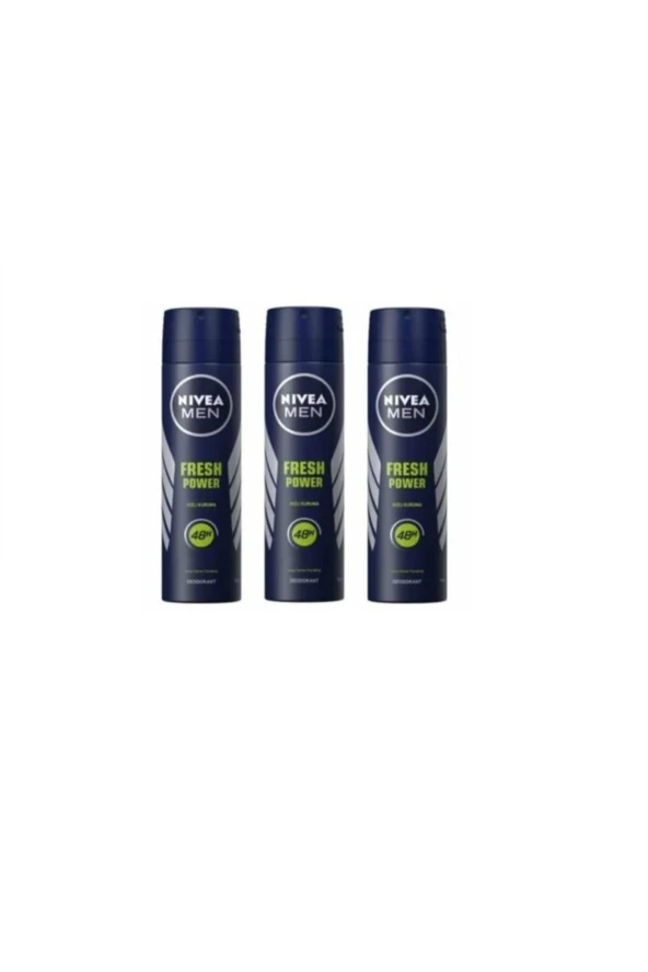 Nivea Men Fresh Power Pudrasız 48h Uzun Süren Ferahlık Erkek Deodorant X 3 Adet ürün görseli 1