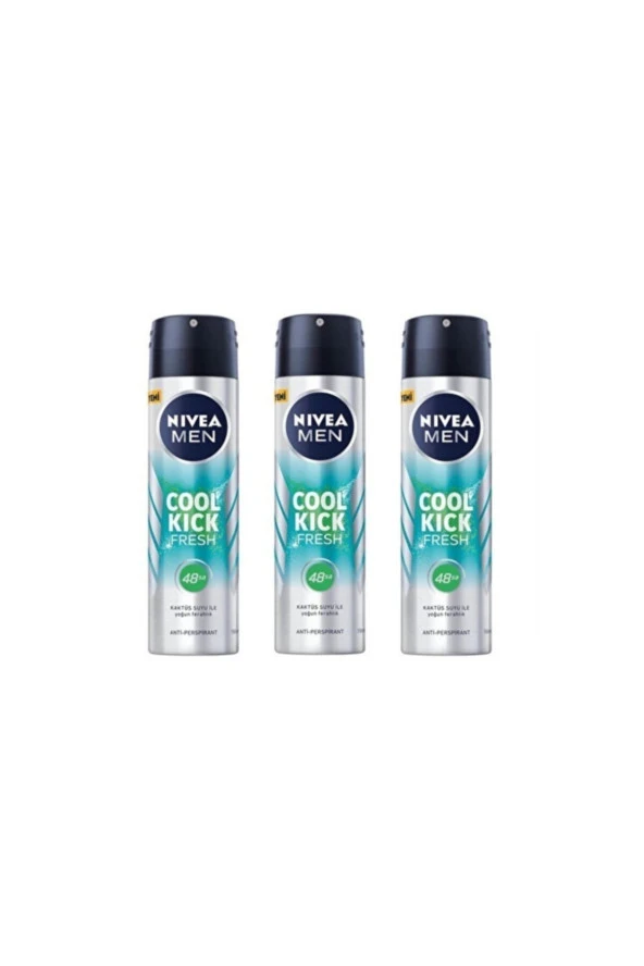 Nivea Men Cool Kick Fresh 48h Kaktüs Suyu Anti-perspirant Erkek Deodorant X 3 Adet ürün görseli 1