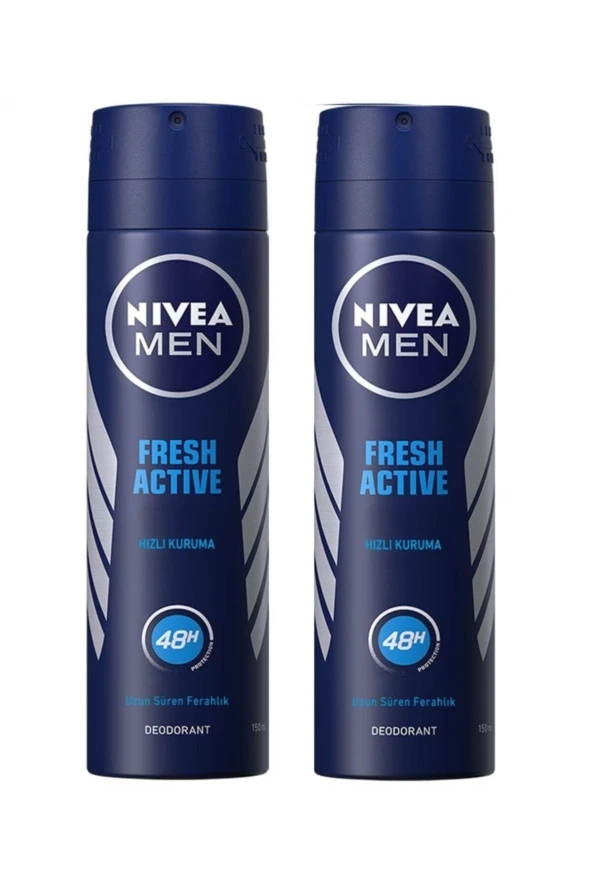 Nivea Men Fresh Active Hızlı Kuruma Erkek Deodorant 2 x 150 ml ürün görseli 1