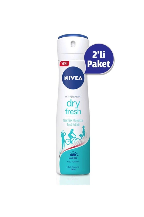 Nivea Deo Sprey Dry Fresh 150 Ml Kadın(2'li Avantaj Paket) ürün görseli 1
