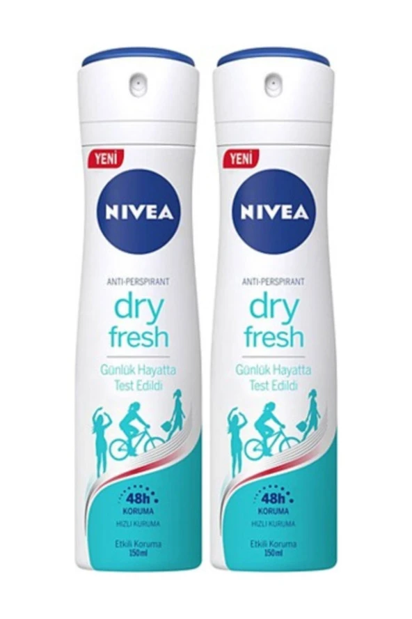 Nivea Dry Fresh Kadın Sprey Deodorant 150 ml X 2 Adet ürün görseli 1