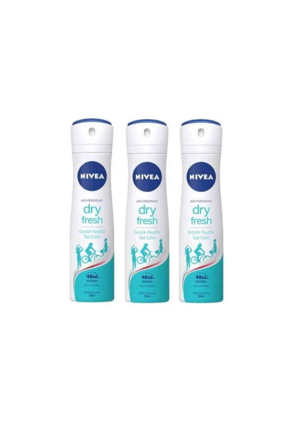 Nivea Woman Anti Perspirant Dry Fresh 48h Hızlı Kuruma Kadın Deodorant X 3 Adet ürün görseli 1