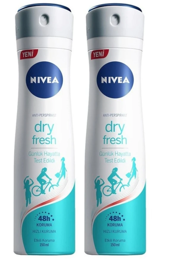Nivea Dry Fresh Kadın Deodorant 48h Koruma 150 ml 2 Adet ürün görseli 1