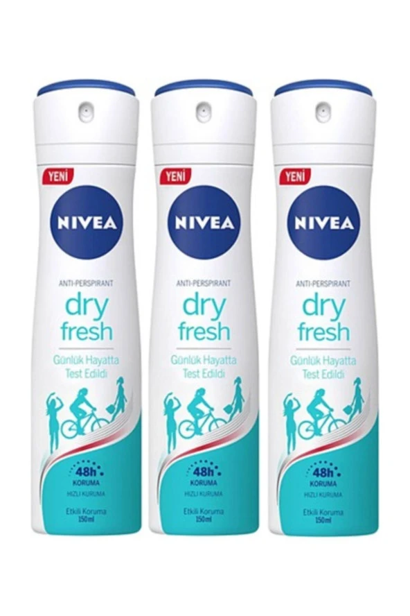 Nivea Dry Fresh Kadın Sprey Deodorant 150 ml X 3 Adet ürün görseli 1
