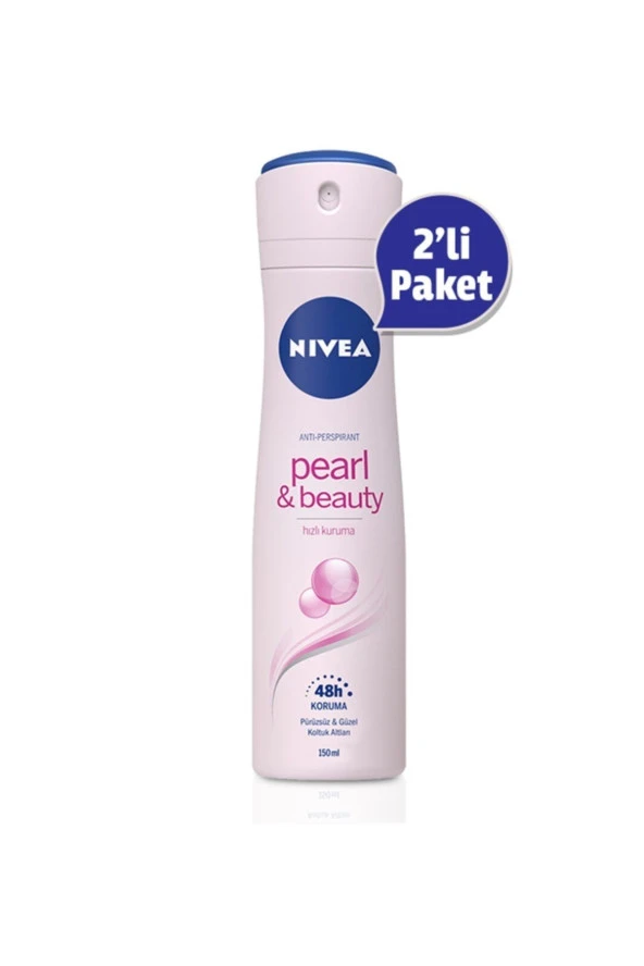 Nivea Deo Sprey Kadın Deodorant Pearl&beauty 150ml(2'li Avantaj Paket) ürün görseli 1