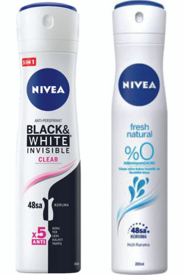 Nivea Kadın Invisible Black And White Clear Deodorant Fresh Natural ürün görseli 1