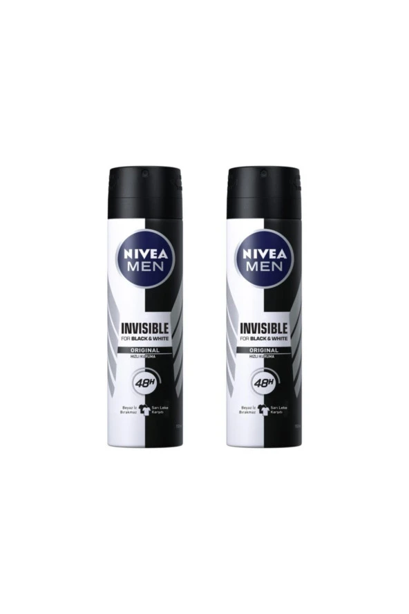 Nivea Men Invisible For Black & White Original Hızlı Kuruma Erkek Deodorant 2 x 150 ml ürün görseli 1