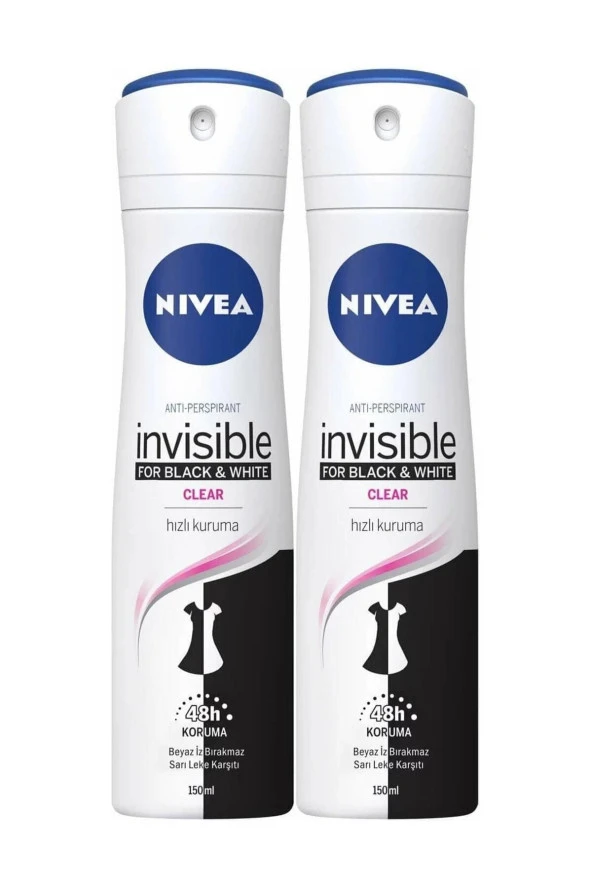 Nivea Invısıble Black&whıte Sprey Deodorant 150 ml Kadın 2'li Avantaj Paketi ürün görseli 1