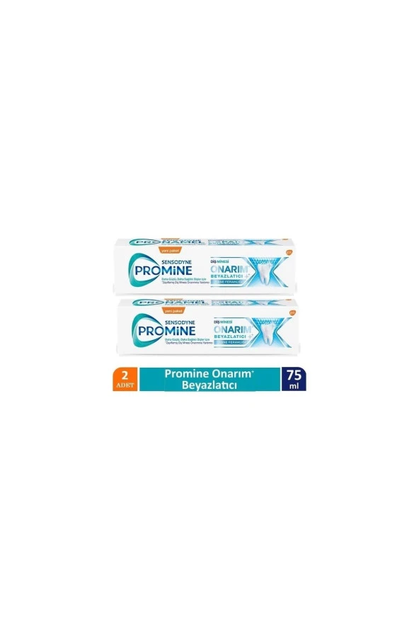 Sensodyne Promine Beyazlatıcı Ve Diş Minesi Onarım Diş Macunu Nane Ferahlığı 75 Ml 2 Adet ürün görseli 1