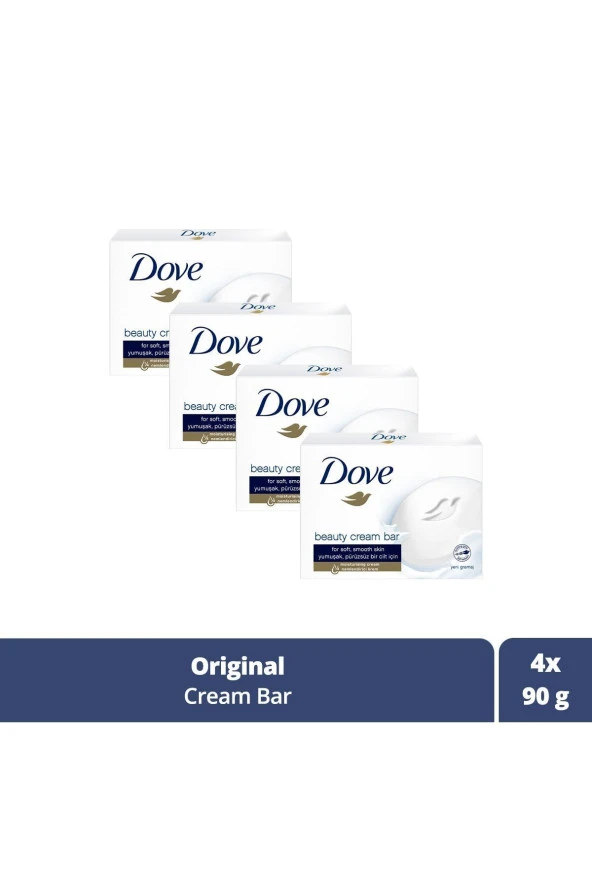 Dove Beauty Cream Bar Katı Güzellik Sabunu Original Nemledirici Etkili 90 G X4 Adet ürün görseli 1