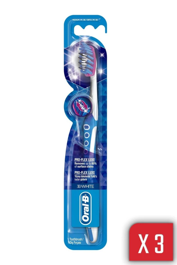 Oral-B Diş Fırçası Pro-flex 3d White Luxe Orta 3 Lü ürün görseli 1