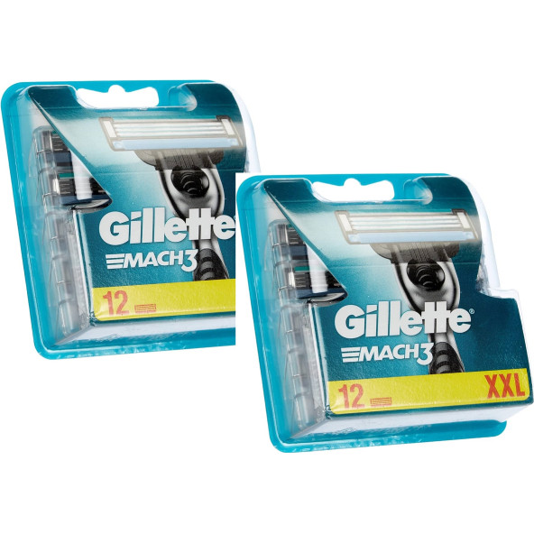 Gillette Mach3 Yedek Tıraş Bıçağı 12'li 2 Adet ürün görseli 1
