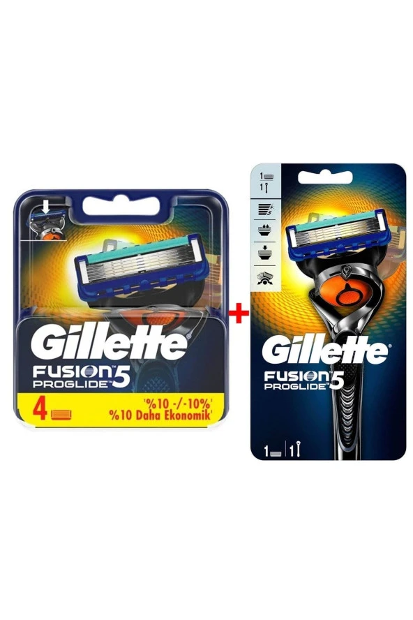 Gillette Fusion 5 Proglide Yedek Bıçak 4'lü + Proglide Flexball Tıraş Makinesi 1 Yedekli ürün görseli 1